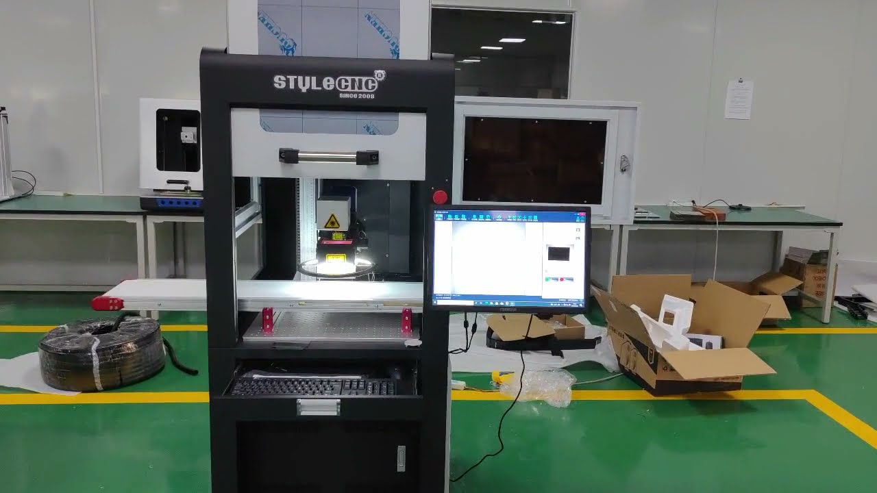 Máquina marcadora láser de fibra con sistema de posicionamiento visual CCD